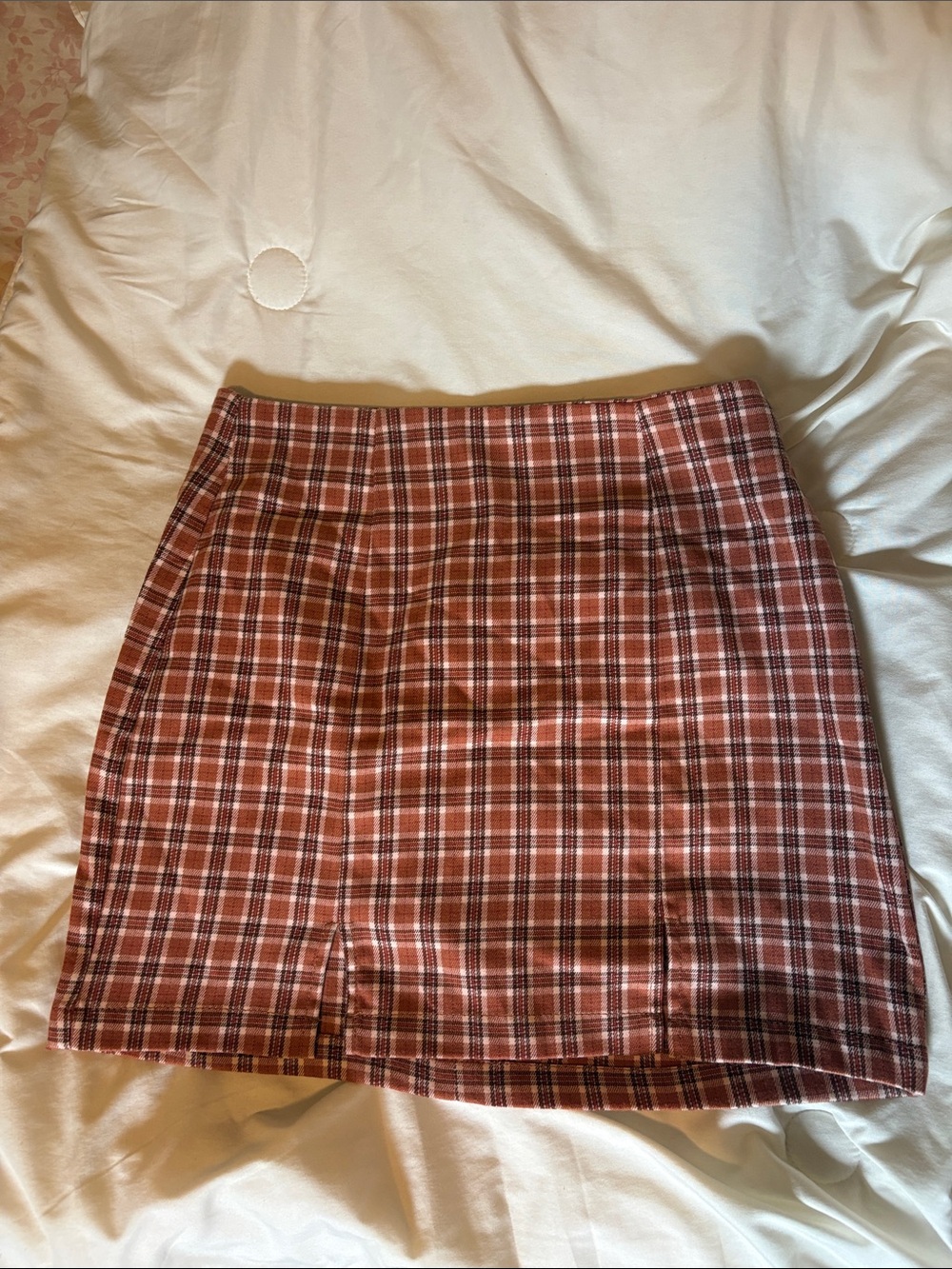 Aeropostale Rust Pink Plaid Mini Skirt